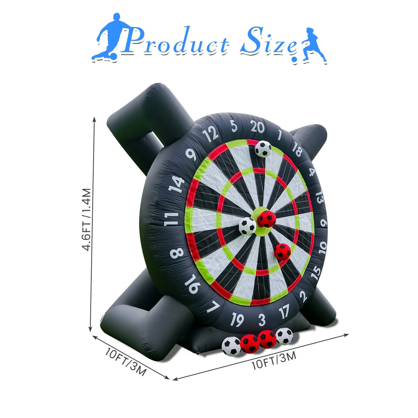 King Inflatable Giant Soccer Ball Darts Board With Blower