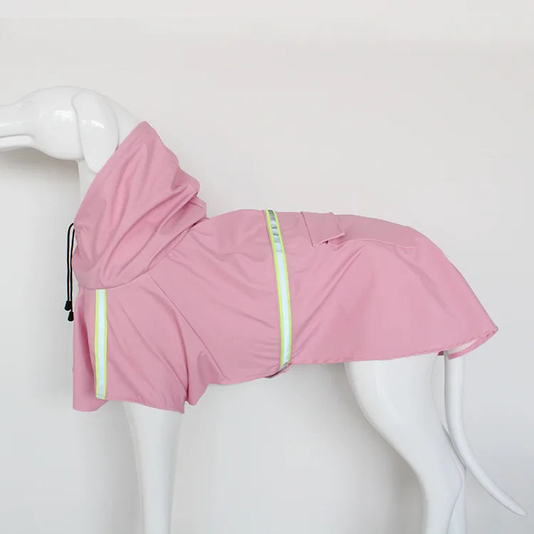 Dog Raincoat Cloak Style Hooded Reflective Waterproof Rainproof Coat