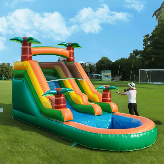 King Inflatable Large Outdoor Pool Water Slide Bounce Play Set