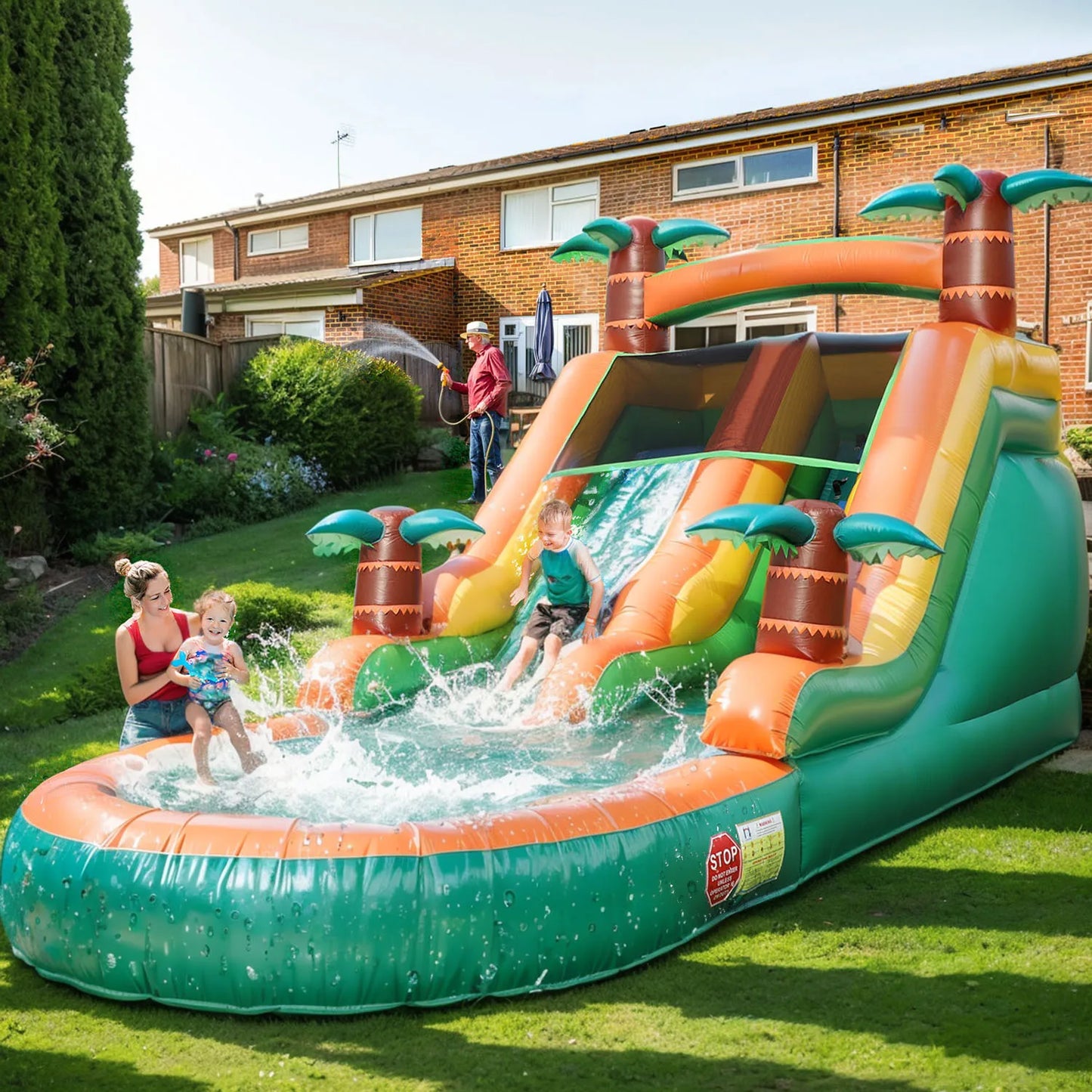 King Inflatable Large Outdoor Pool Water Slide Bounce Play Set
