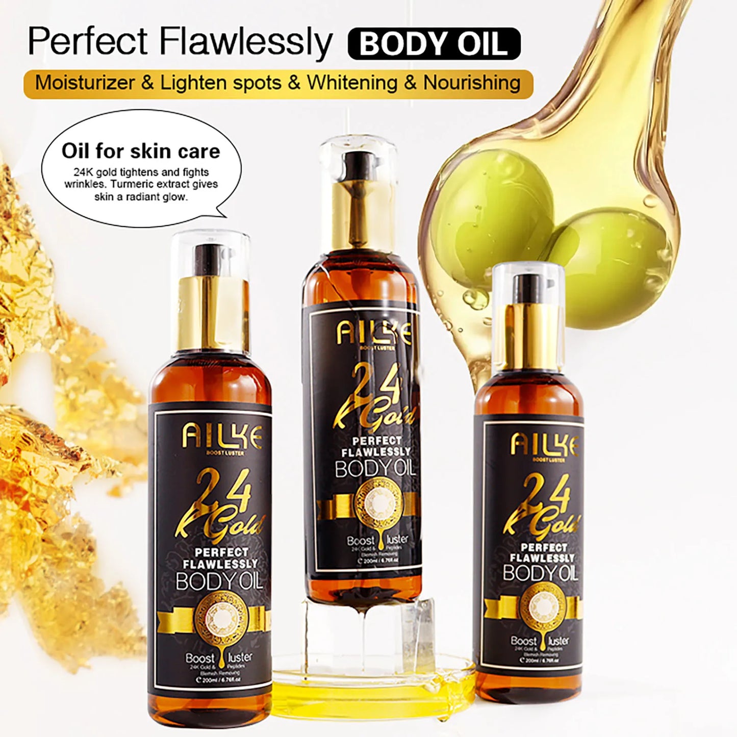 AILKE 24K Gold Collagen Cream Skin Care Set For Whitening