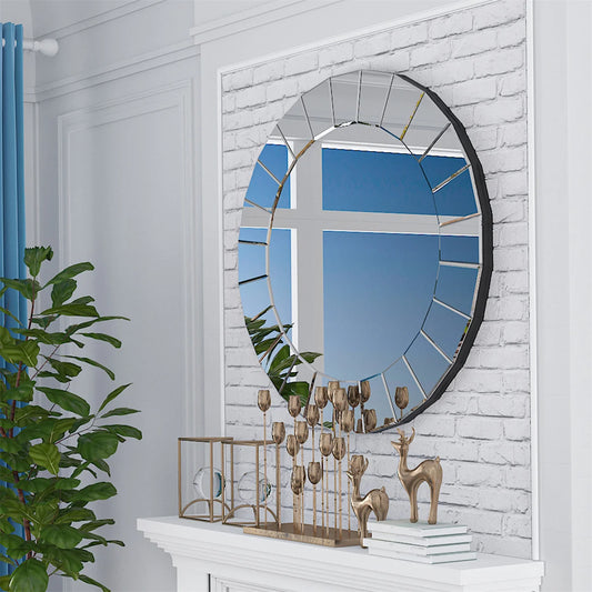 Round Decorative Wall Mirror Venetian Style for Living Room Bedroom