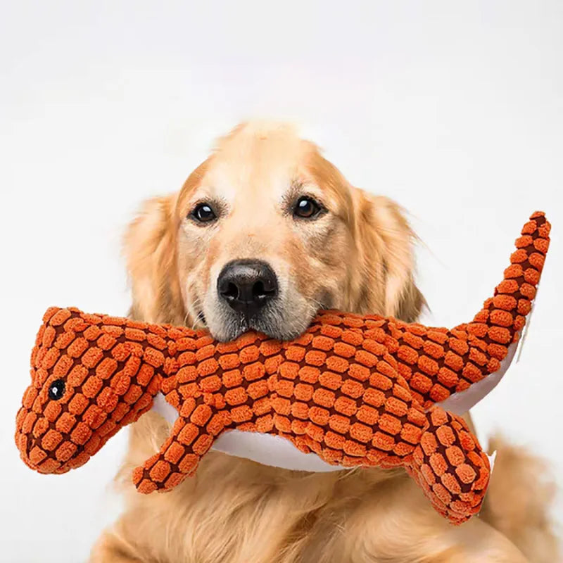 Dog Chew Toy Stuffed Dinosaur Shape For Training And Play