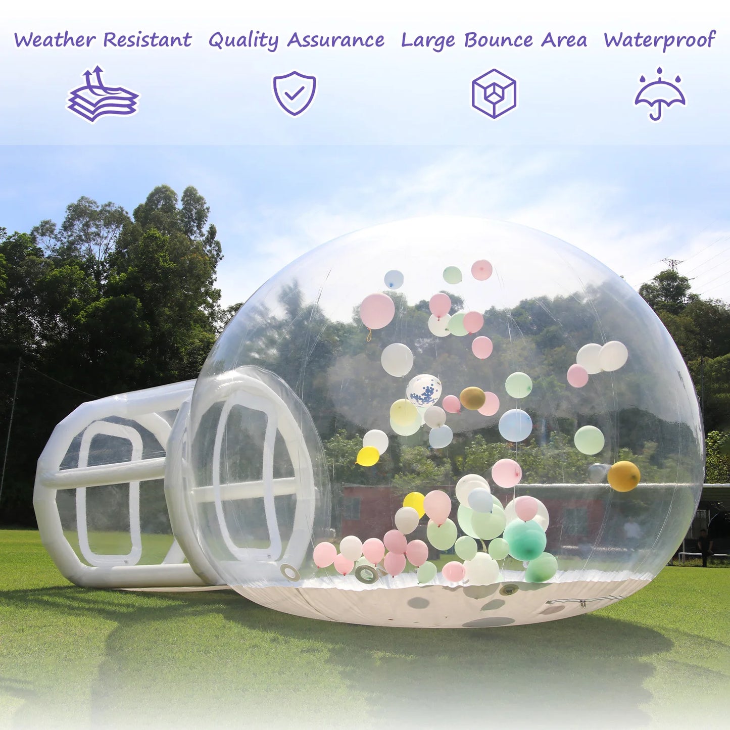 KING INFLATABLE Bubble Castle Outdoor Inflatable House With 1100W Blower
