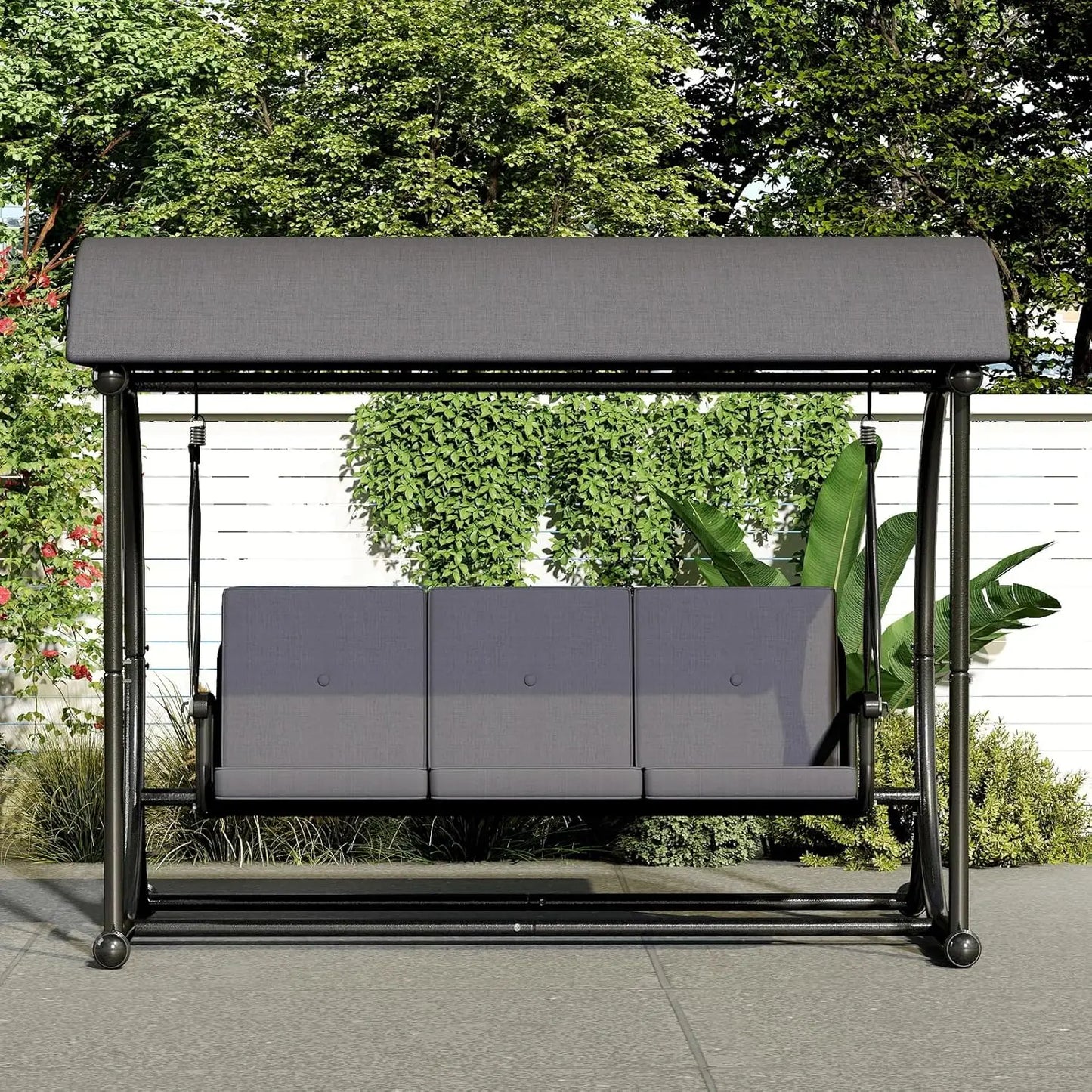 HUANZHUANG Outdoor Patio Swing Canopy 2 In 1 Bed Swing