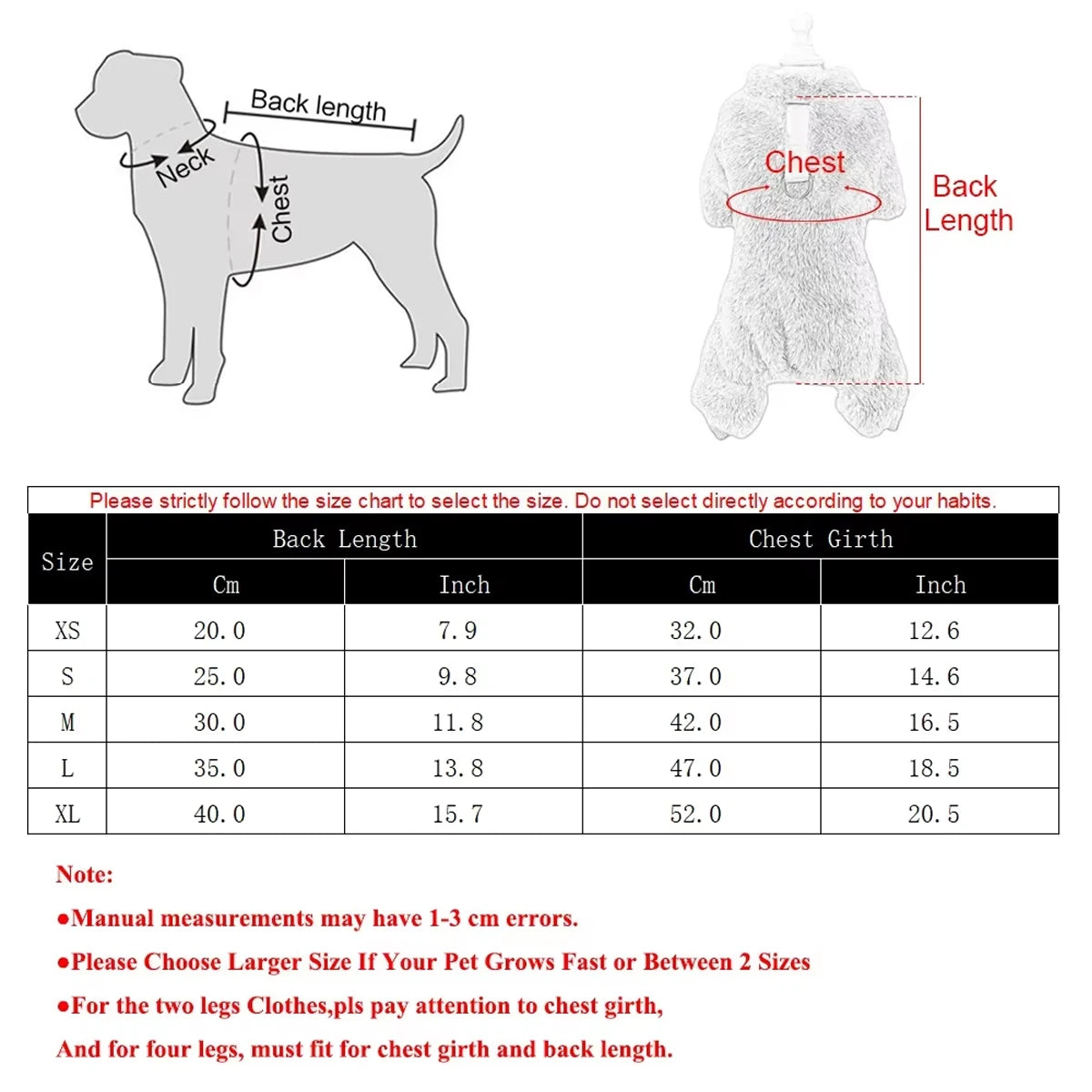 Holapet Winter Warm Pet Jumpsuit for Dogs and Cats