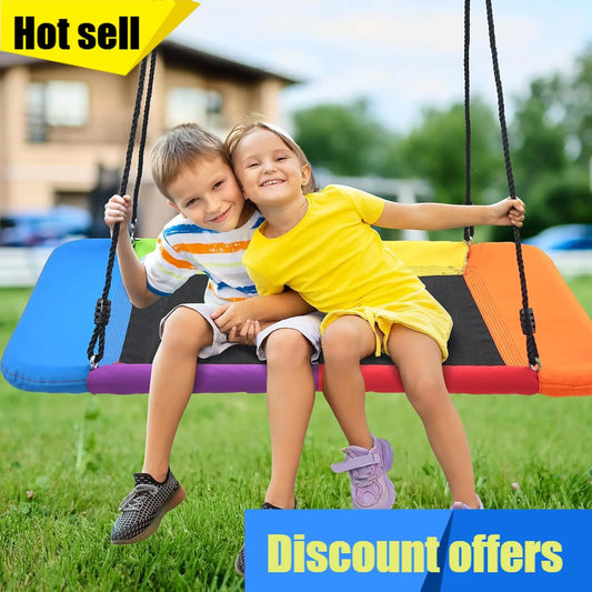 Outdoor Swing Set With Belt Swing For Toddlers And Kids