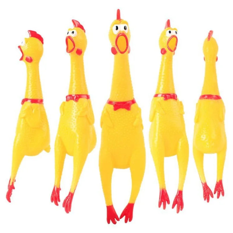 DKSTINYE Squeaky Screaming Chicken Pet Toy Rubber Chew