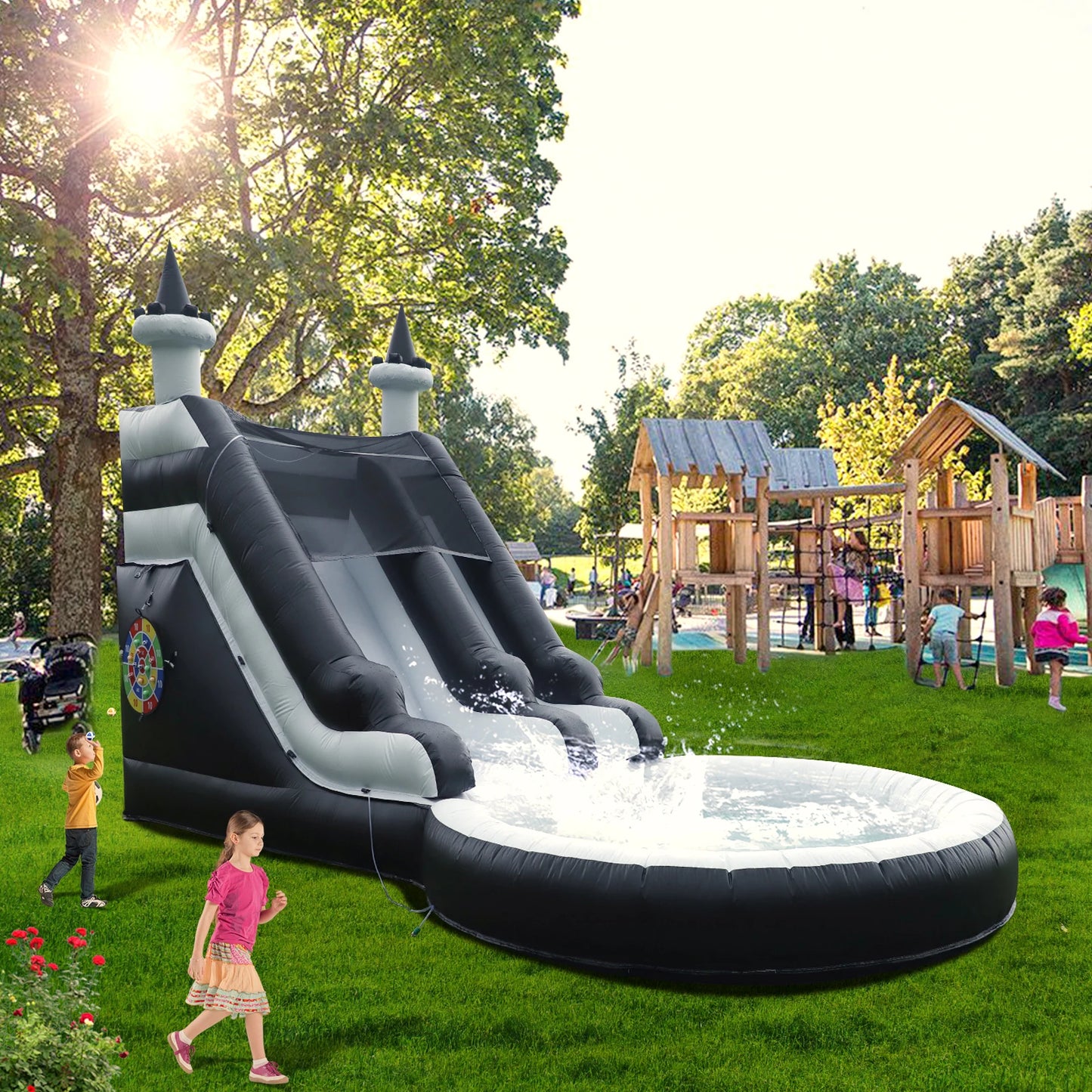 King Inflatable Water Slide With Pool For Outdoor Play