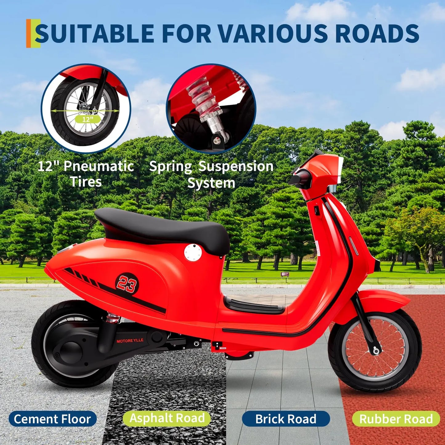 Kids 24V Electric Motorcycle Dual Mode Ride On Toy