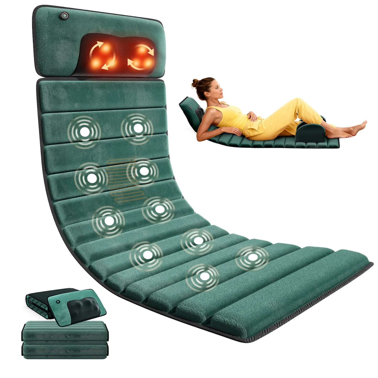 HIMOUTA Full Body Massage Mat With Heat and 10 Motors