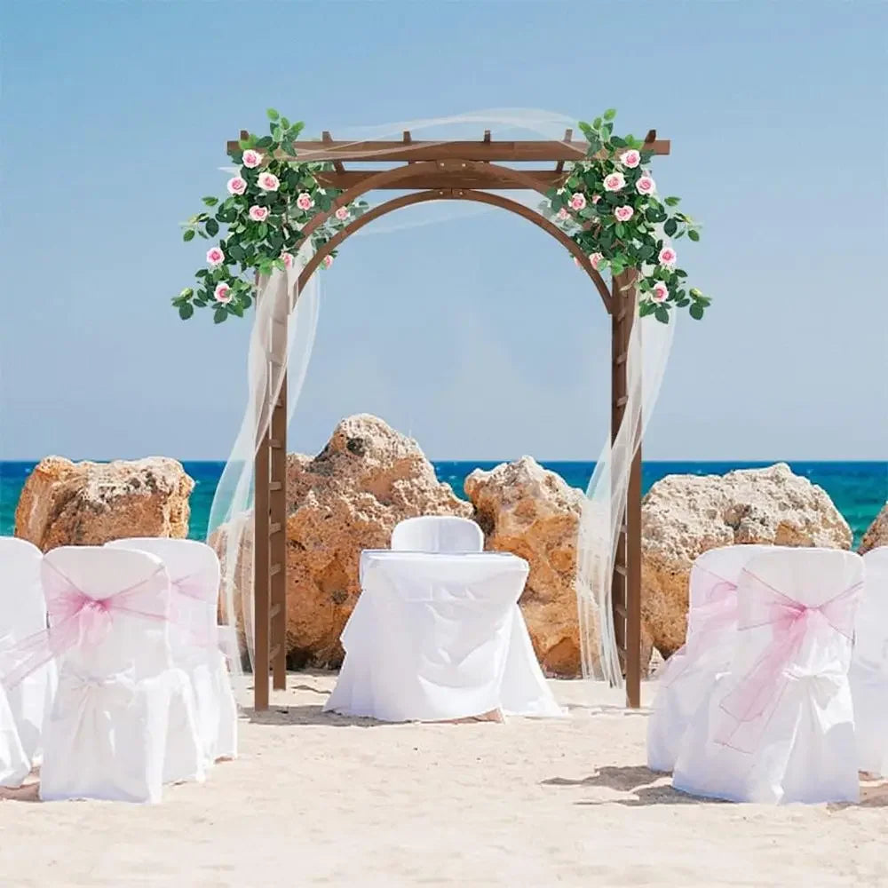 Elegant Wooden Wedding Arch Pergola and Photo Booth Stand