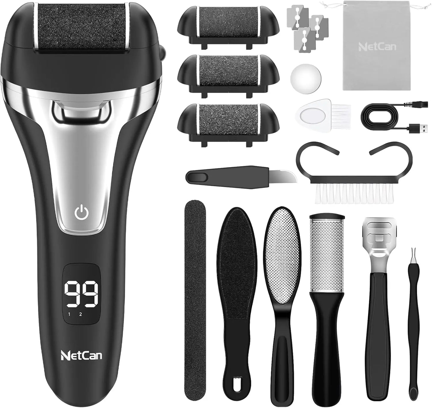 Electric Callus Remover 17 In 1 Pedicure Kit USB Rechargeable