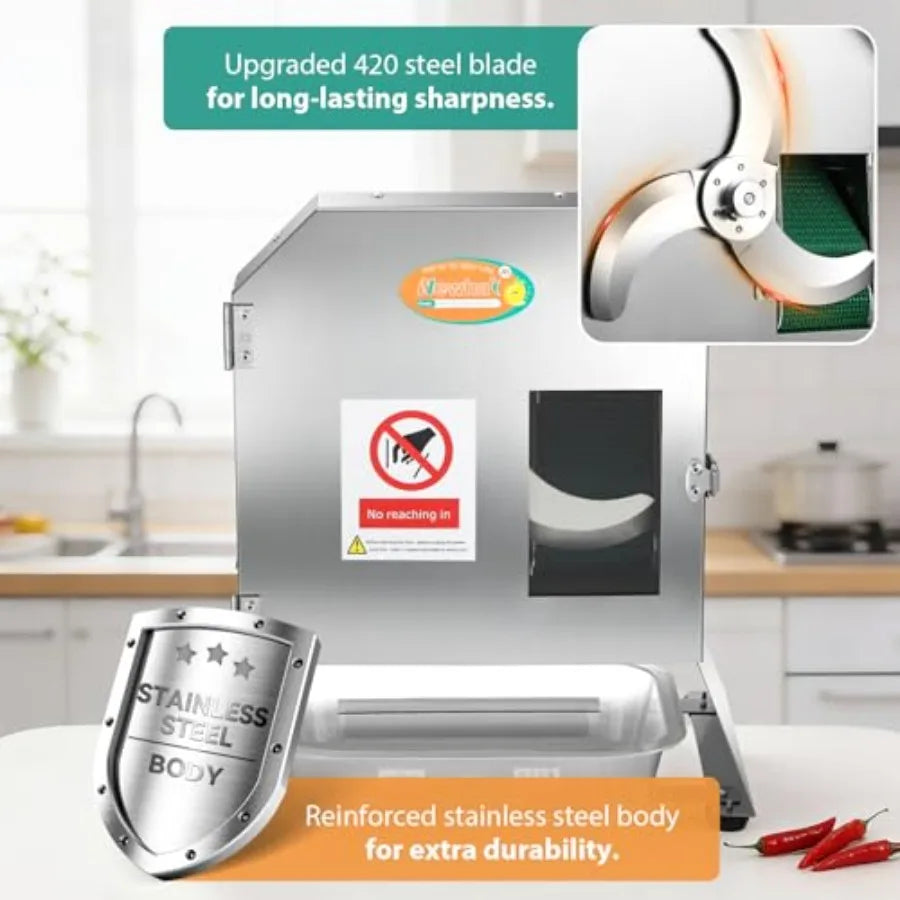 YAO HUI HUANG Electric Automatic Vegetable Slicer With Conveyor Belt