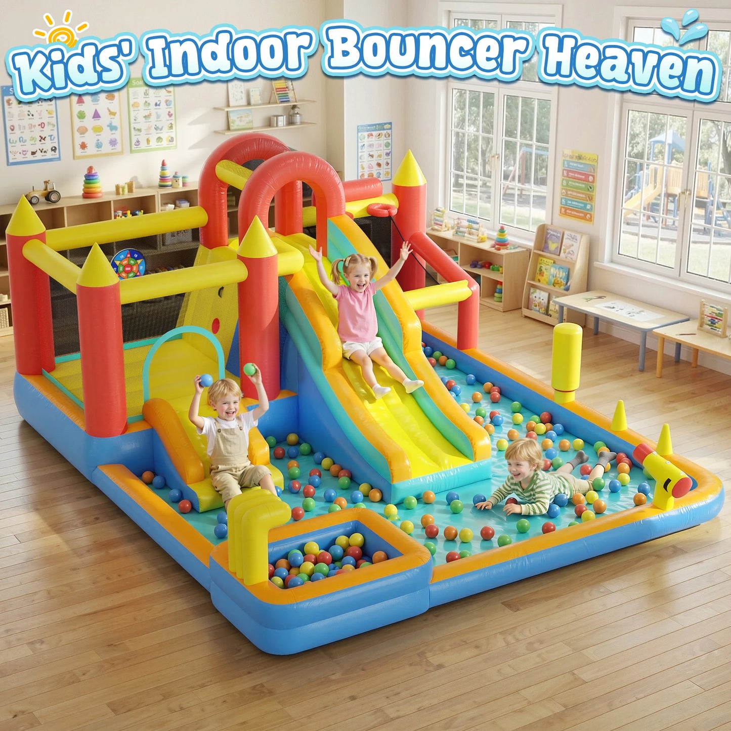Jump And Slide Inflatable Bouncer For Kids Indoor Outdoor Play