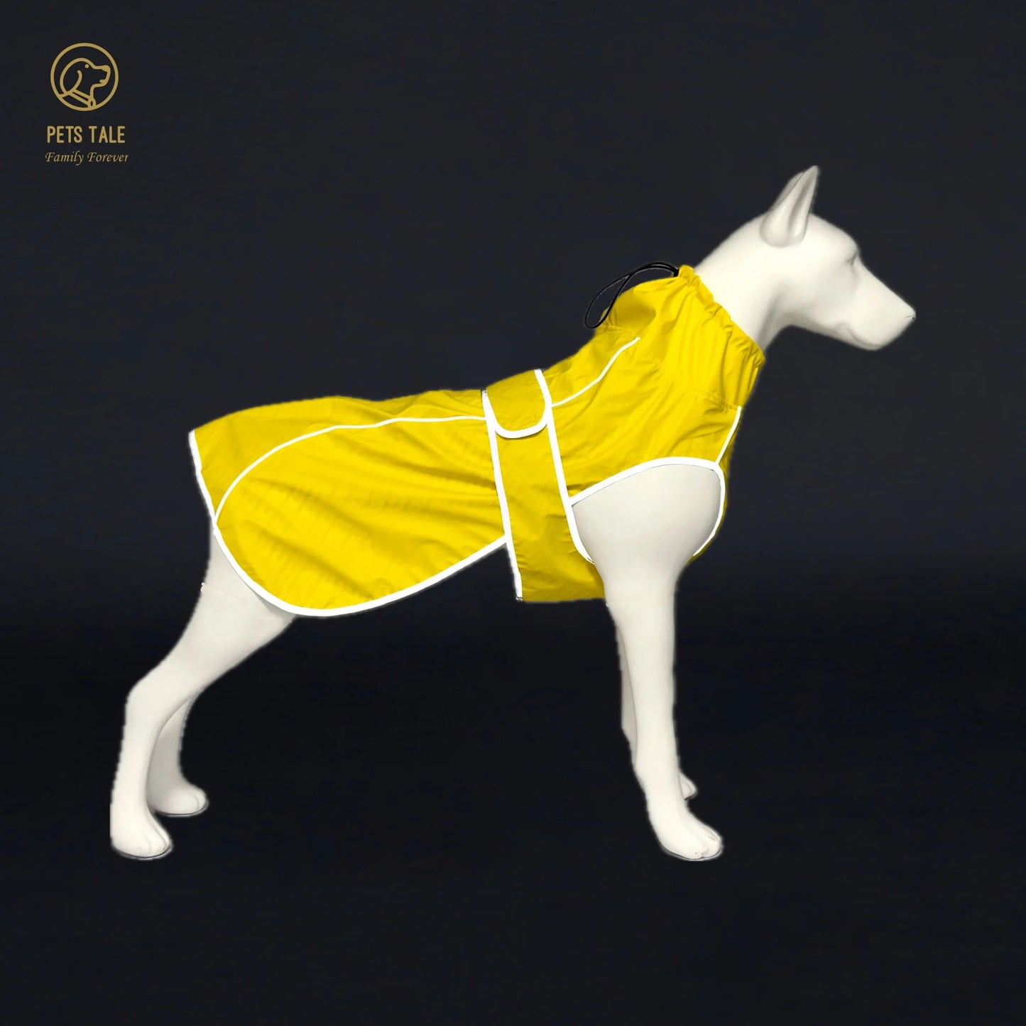 Waterproof Dog Raincoat With Reflective Strips And Adjustable Hood