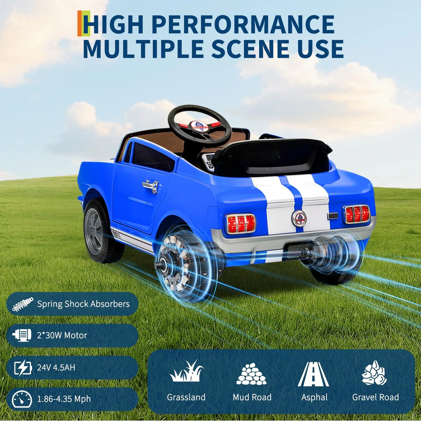 Kids 24V Electric Car 2 Seater Ride On Vehicle Toy