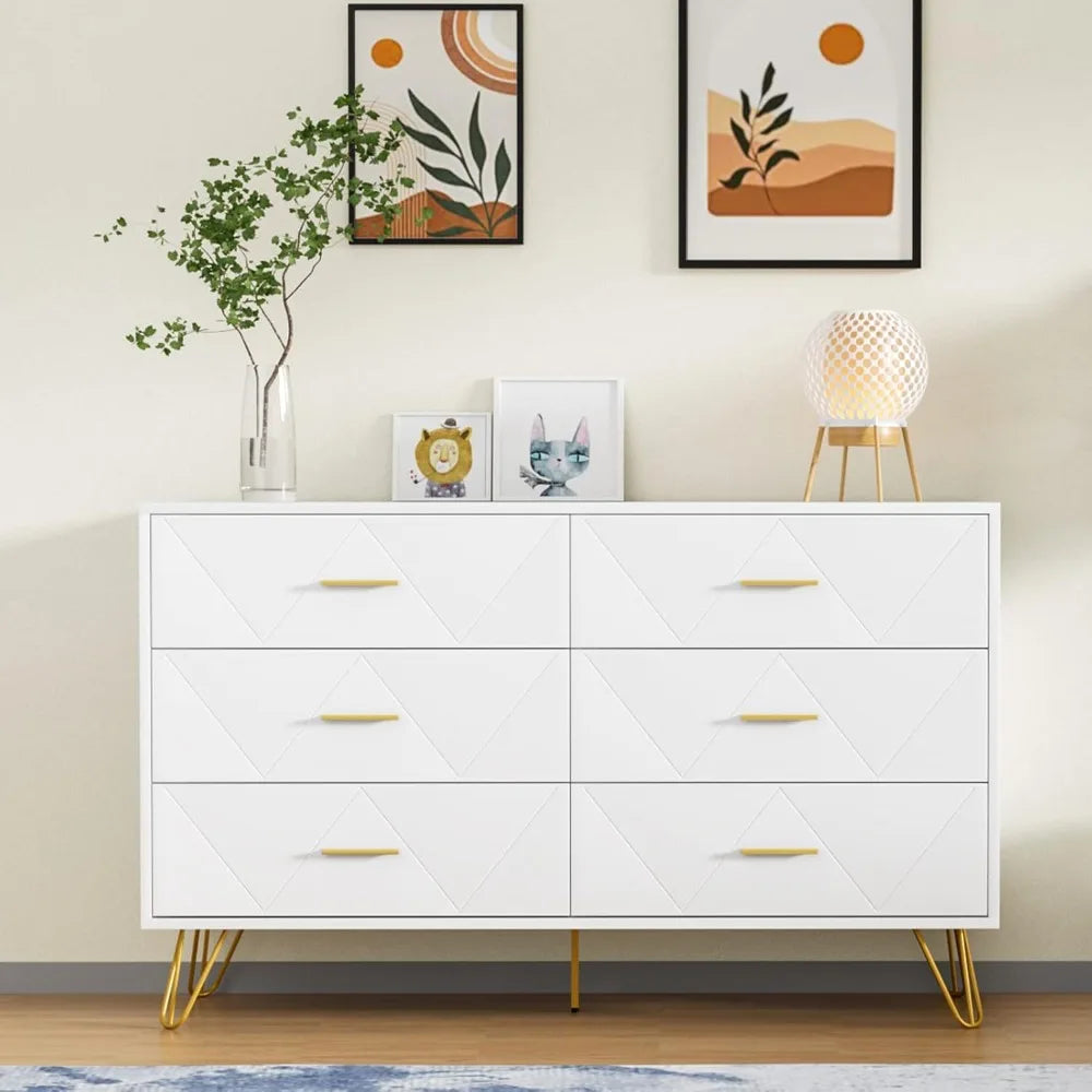MKDK 3-Piece Bedroom Set With 6 Drawer Dresser And Nightstands