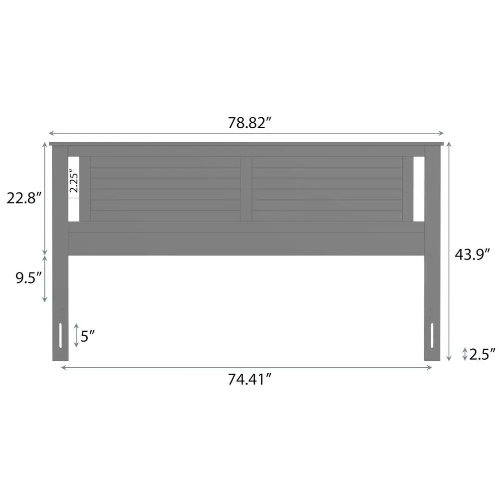 Serene Solid Wood Headboard With Horizontal Scoring
