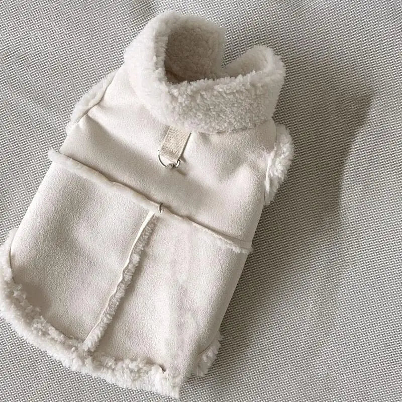 Winter Fleece Dog Vest Traction Warm Coat For Pets