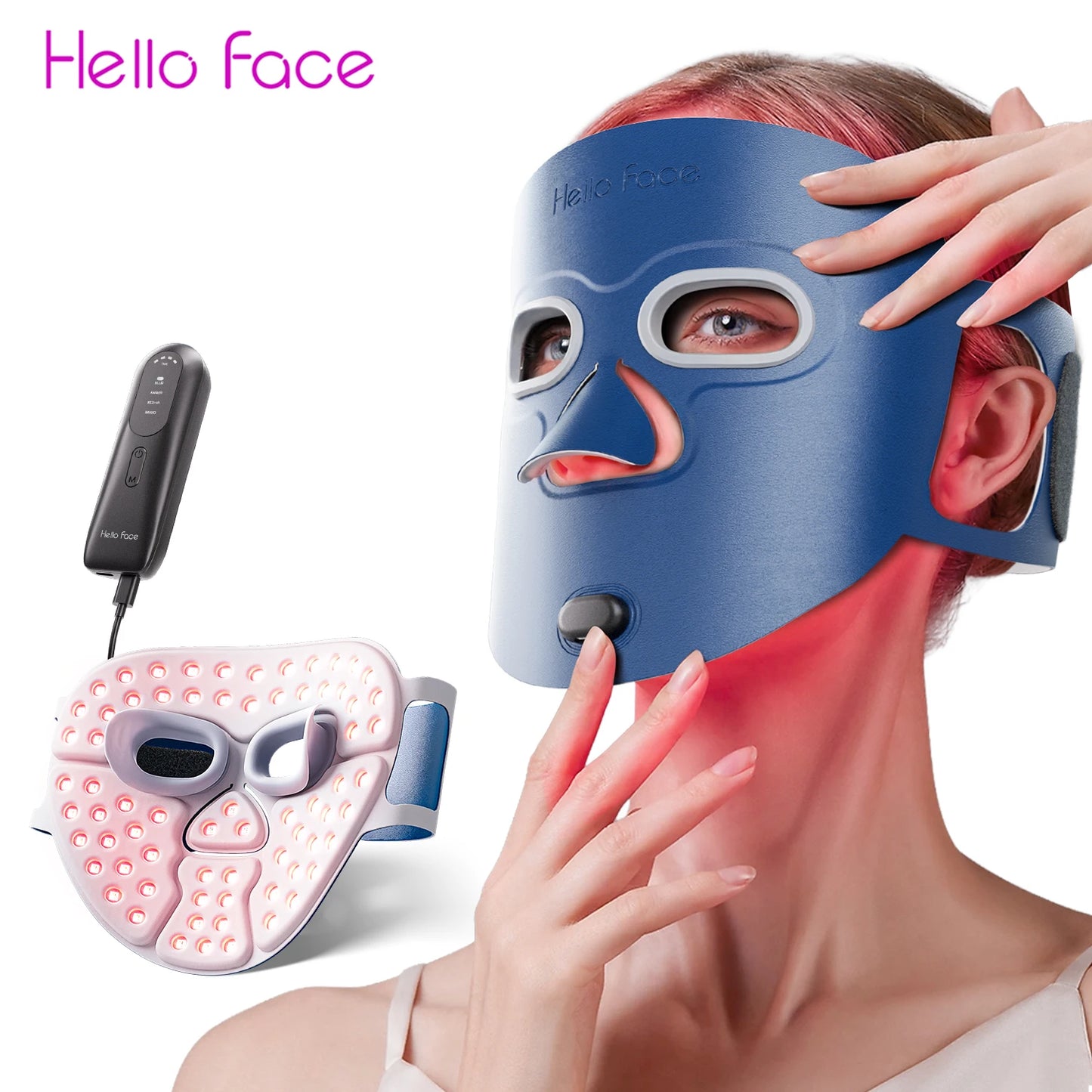 Hello Face LED Mask Infrared Red Light Therapy for Acne