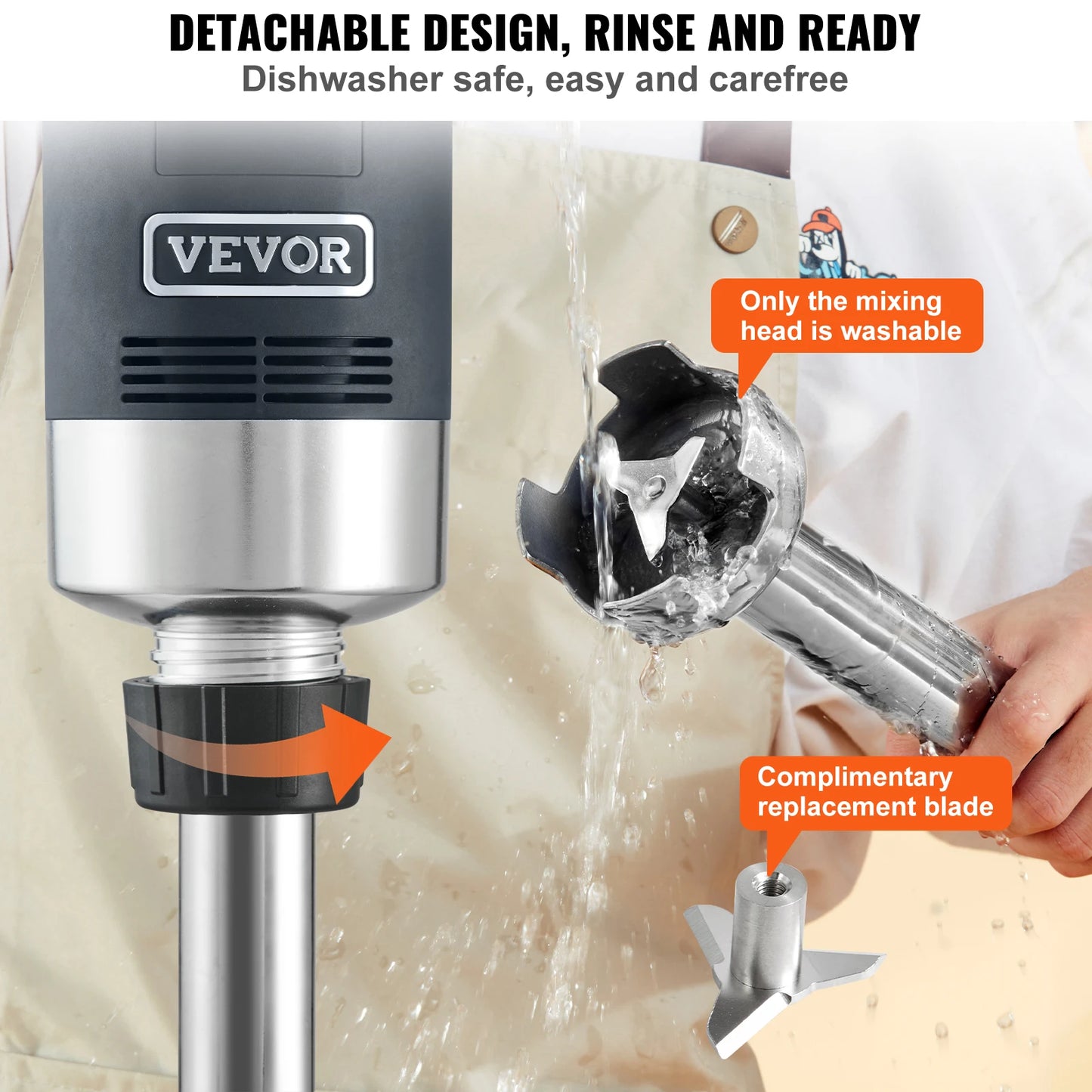 VEVOR Immersion Blender Heavy Duty Hand Mixer Multi Purpose