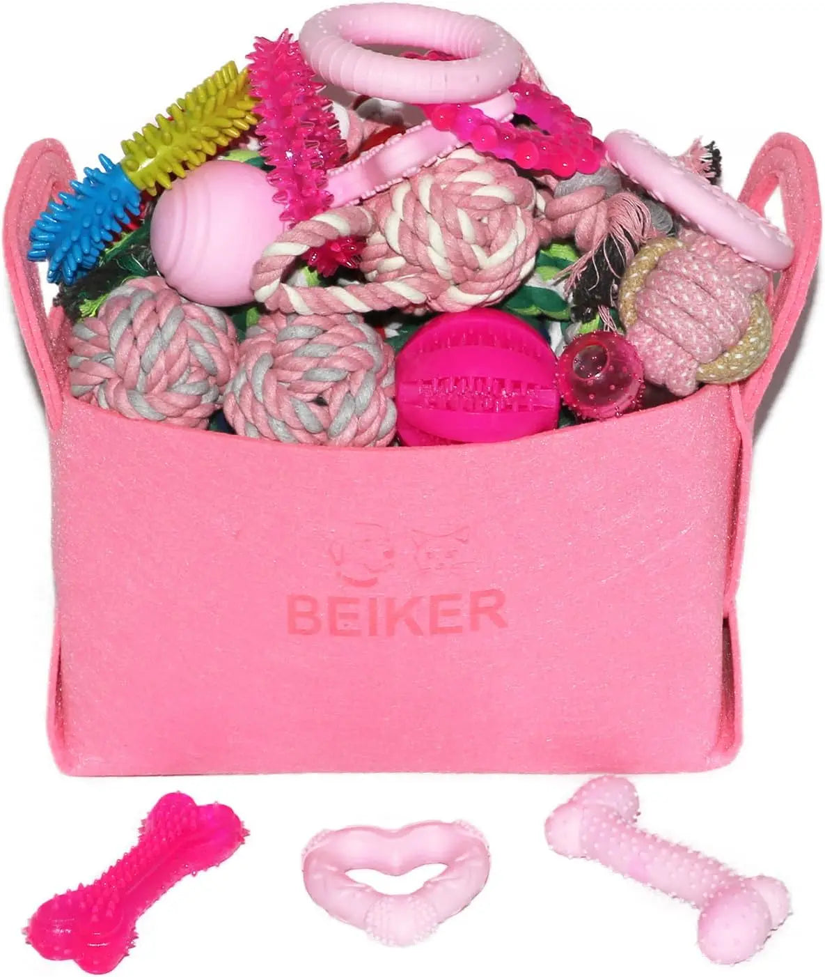 Christmas Dog Toys Pack 15 Count Rubber Rope Chew Toys