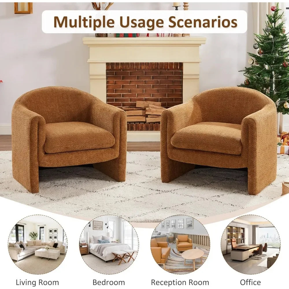Accent Chair Modern Upholstered Wood Frame for Living Room