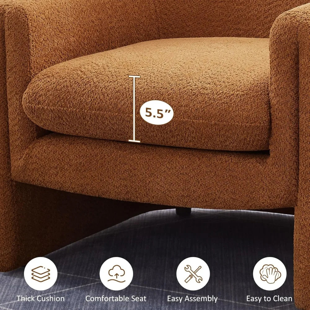 Accent Chair Modern Upholstered Wood Frame for Living Room