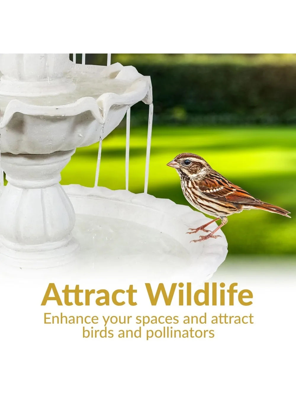 Welcome 3 Tier Water Fountain With Pineapple Topper For Garden