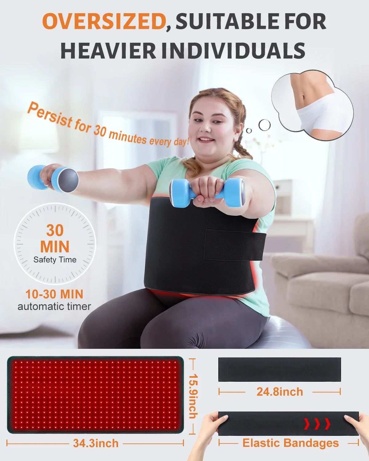 High Intensity LED Light Therapy Heating Pad 660nm 850nm LEDs