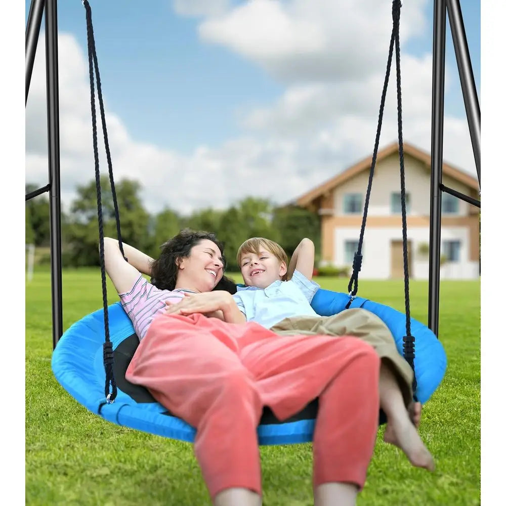 Saucer Swing for Kids Outdoor Playground with Heavy Duty Stand