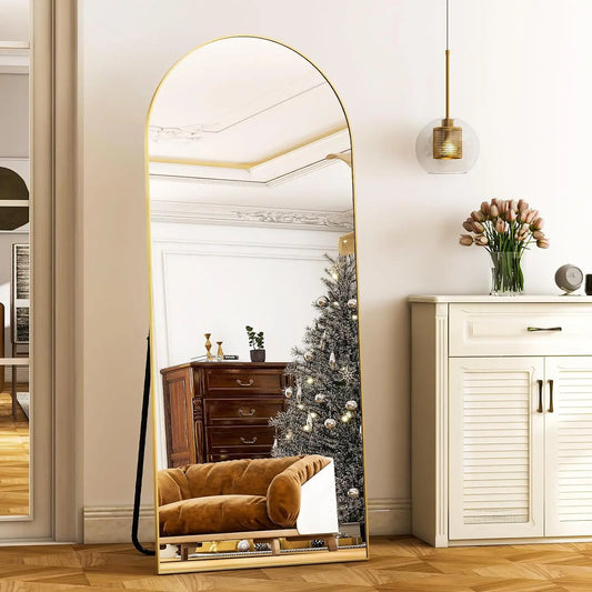 HARRITPURE Floor Mirror With Aluminum Frame For Living Room