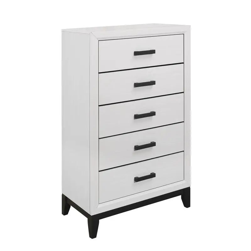 5 Piece Full Modern Bedroom Set With Bed Nightstands Dresser And Mirror