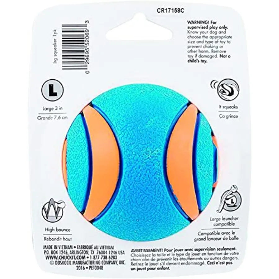Chuckit Ultra Squeaker Ball Dog Toy Durable Interactive Play