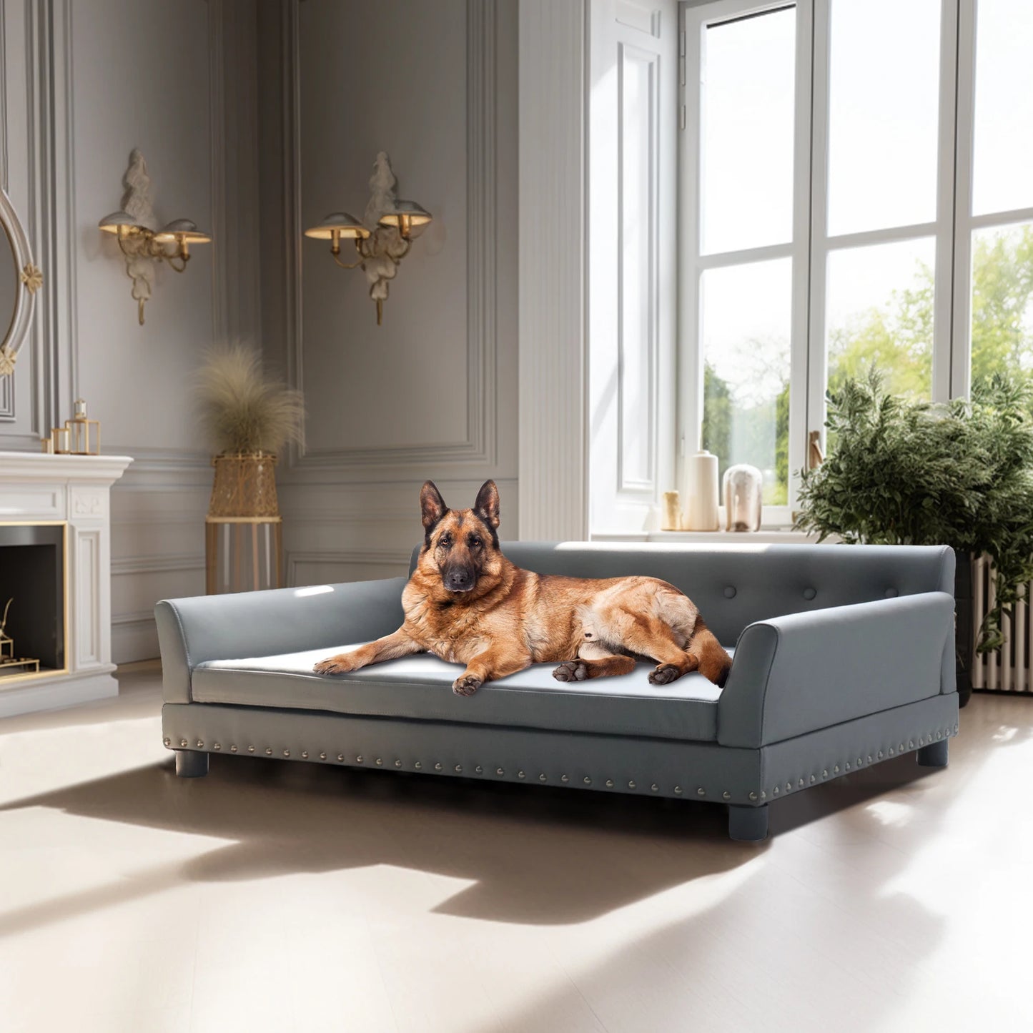 BINGOPAW Rectangle Elevated Dog Bed Modern Comfortable Sofa