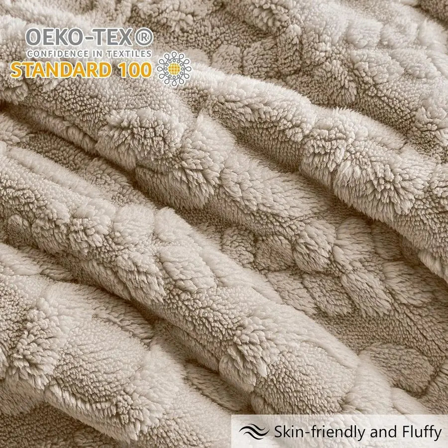 XMSJ Fluffy Fleece Comforter Set Winter Bedding 3 Piece