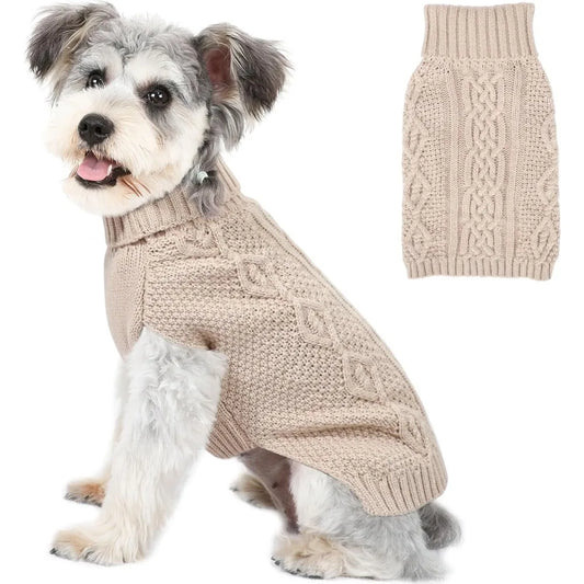 Dog Winter Turtleneck Sweater Pullover For Dogs And Cats