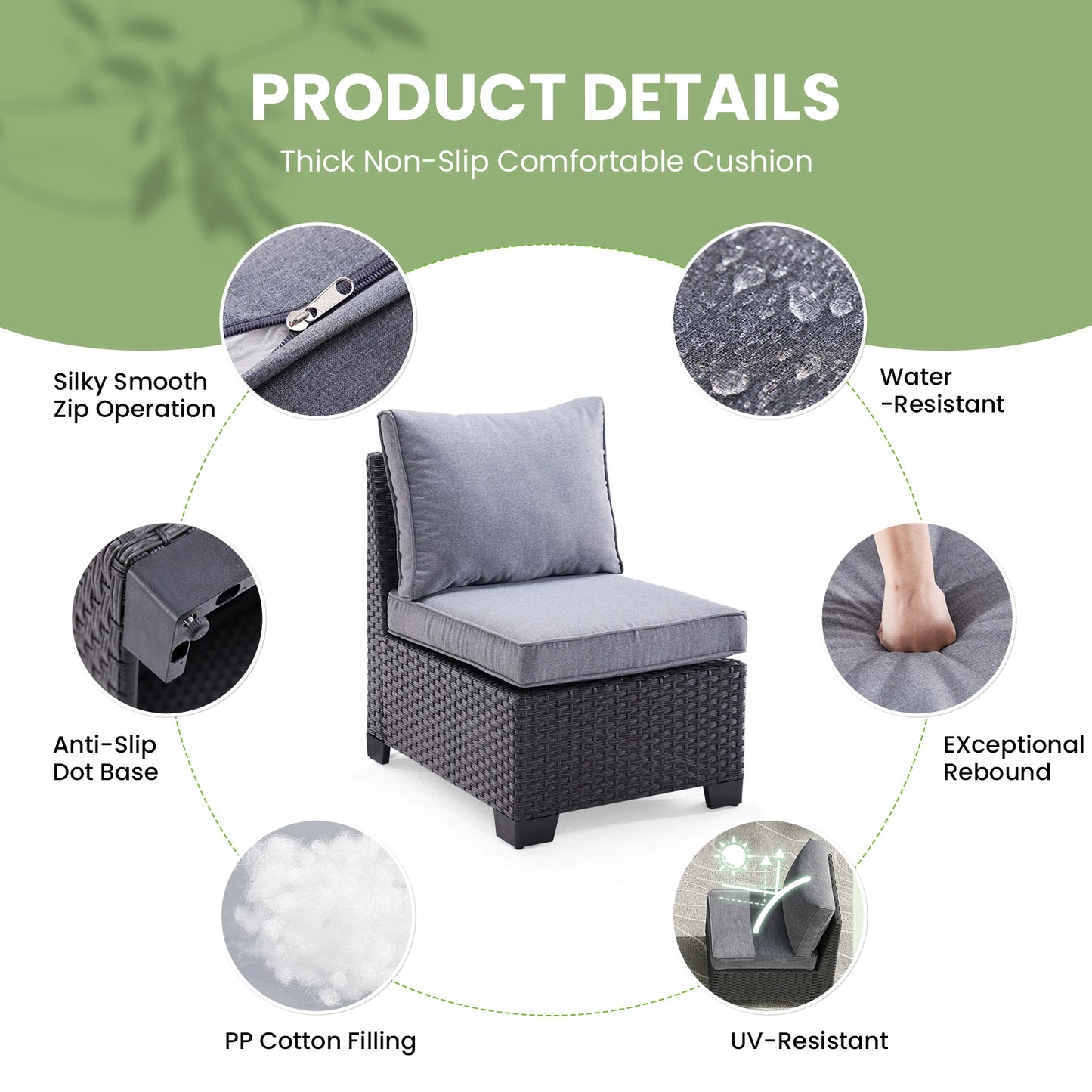 Farini Patio Rattan Sectional Sofa Set Outdoor Furniture Ottoman