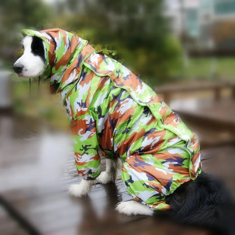 Dog Raincoat Hooded Waterproof Jumpsuit For Outdoor Use
