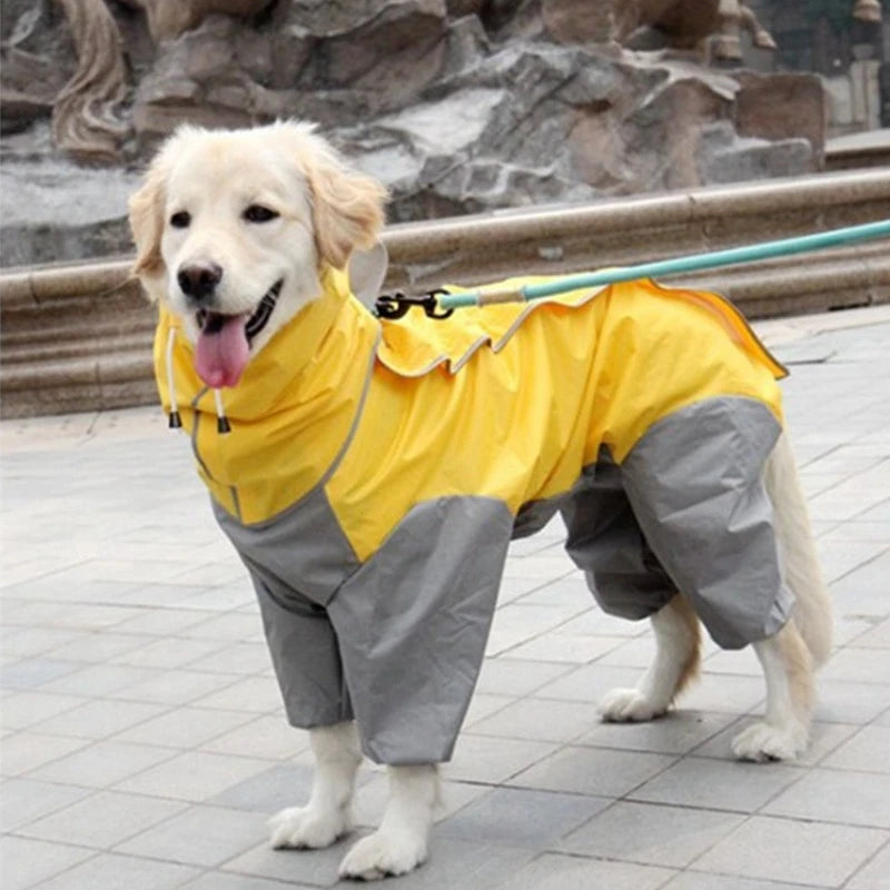 Dog Raincoat Hooded Waterproof Jumpsuit For Outdoor Use