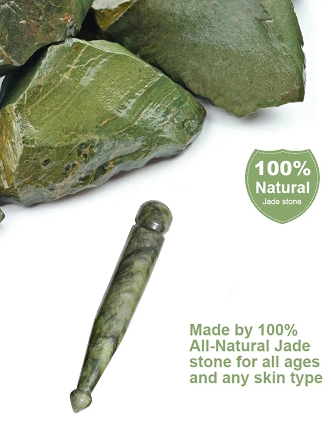 Natural Jade Stone Gua Sha Facial Massage Tool For Meridian Points