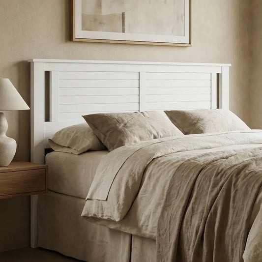 Serene Solid Wood Headboard With Horizontal Scoring
