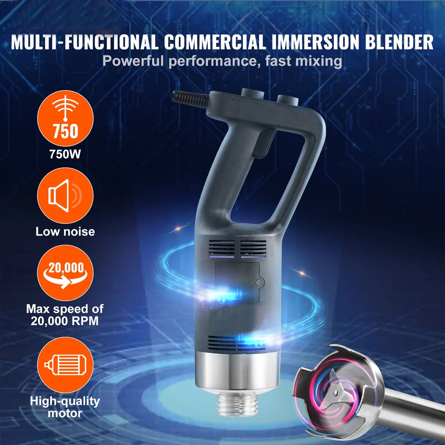 VEVOR Immersion Blender Heavy Duty Hand Mixer Multi Purpose