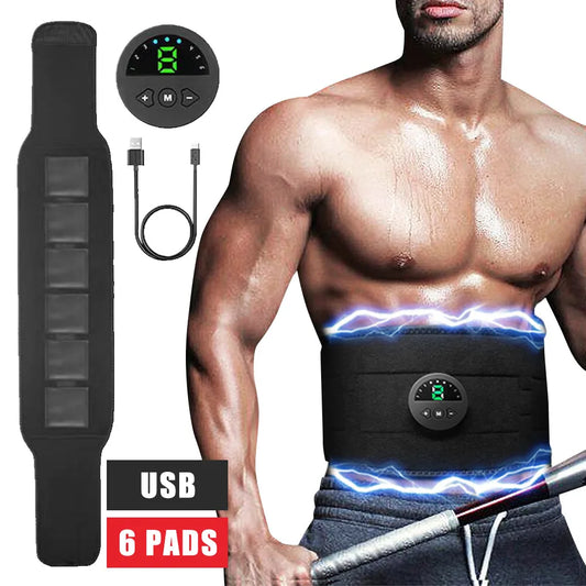 KTS EMS Waist Abdominal Trainer Belt USB Recharge Muscle Stimulator