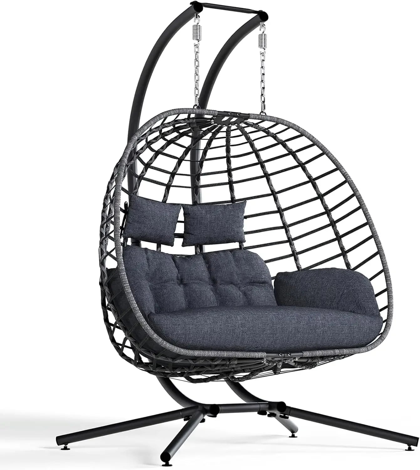 Double Egg Swing Chair Stand For Patio Two Person Hammock