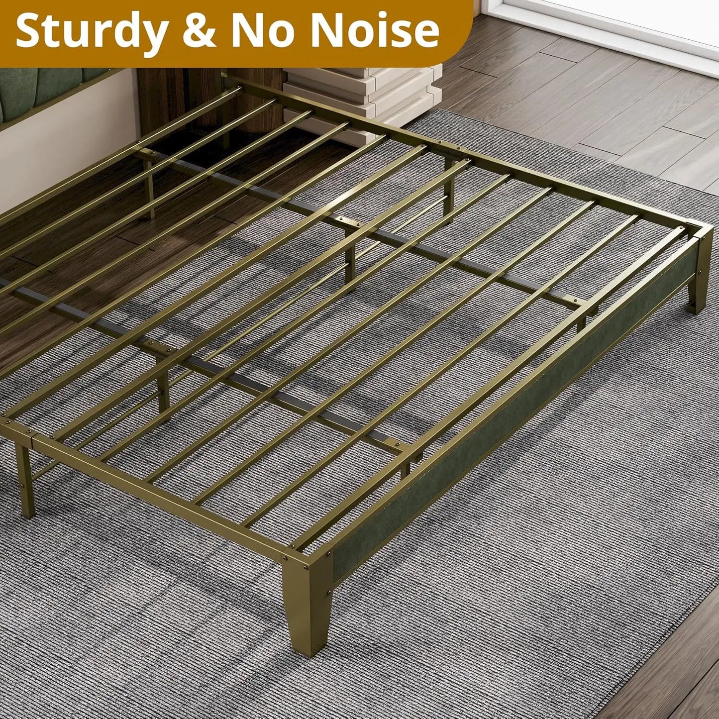 LIKIMIO Bed Frame With Storage Headboard And Charging Station