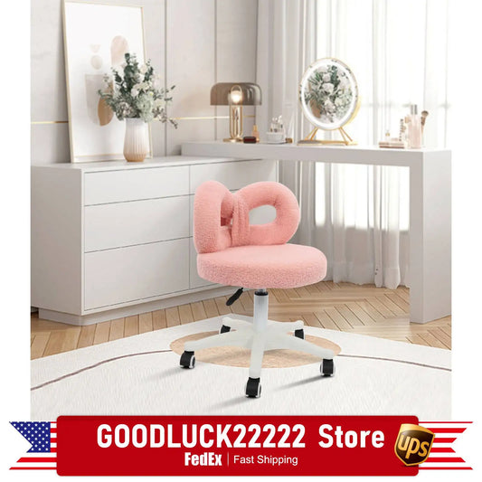 Boucle Vanity Chair Swivel Desk Chair With Iron Frame And Plush Padding