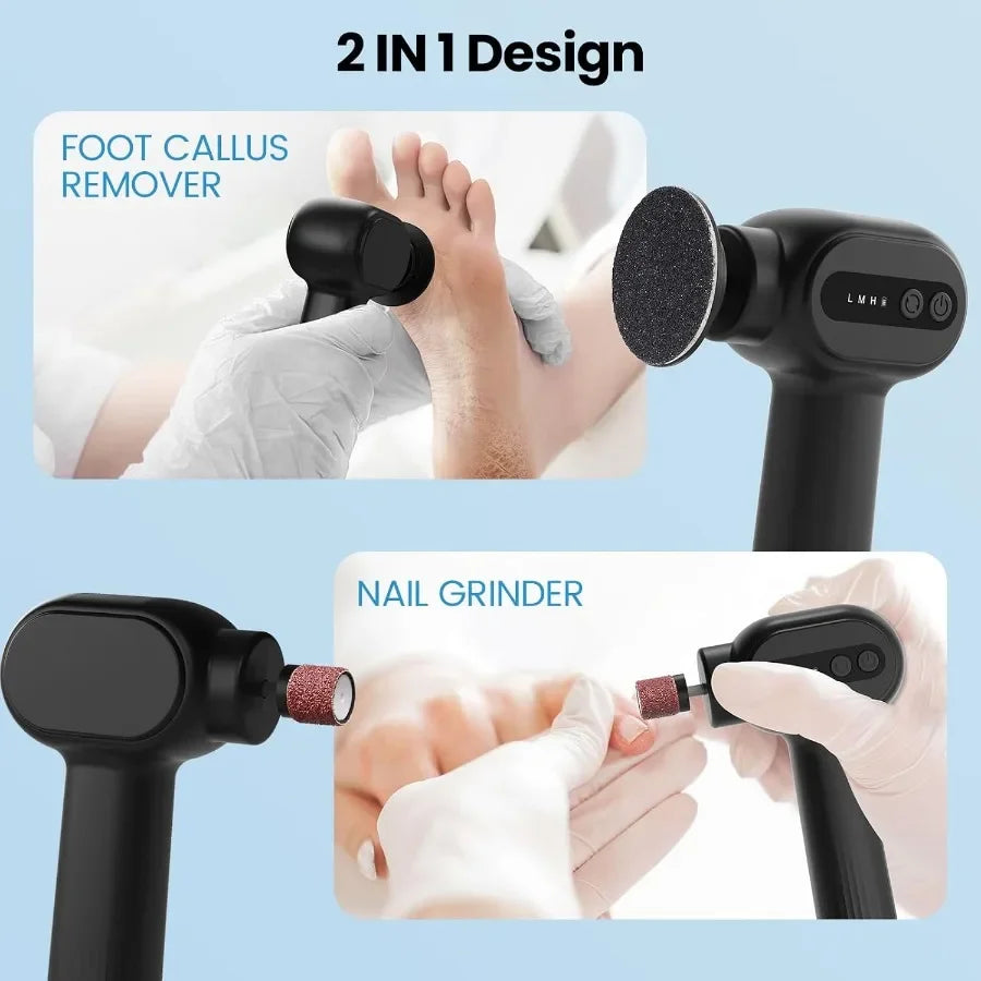TLXT Electric Callus Remover 2 in 1 Rechargeable Foot File