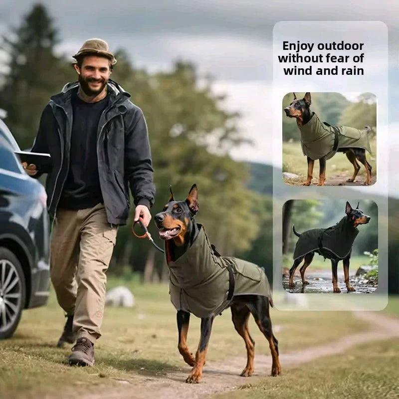 Dog Polyester Windbreaker Raincoat Waterproof Outdoor Pet Coat